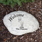 Engraved Deer Garden Stone